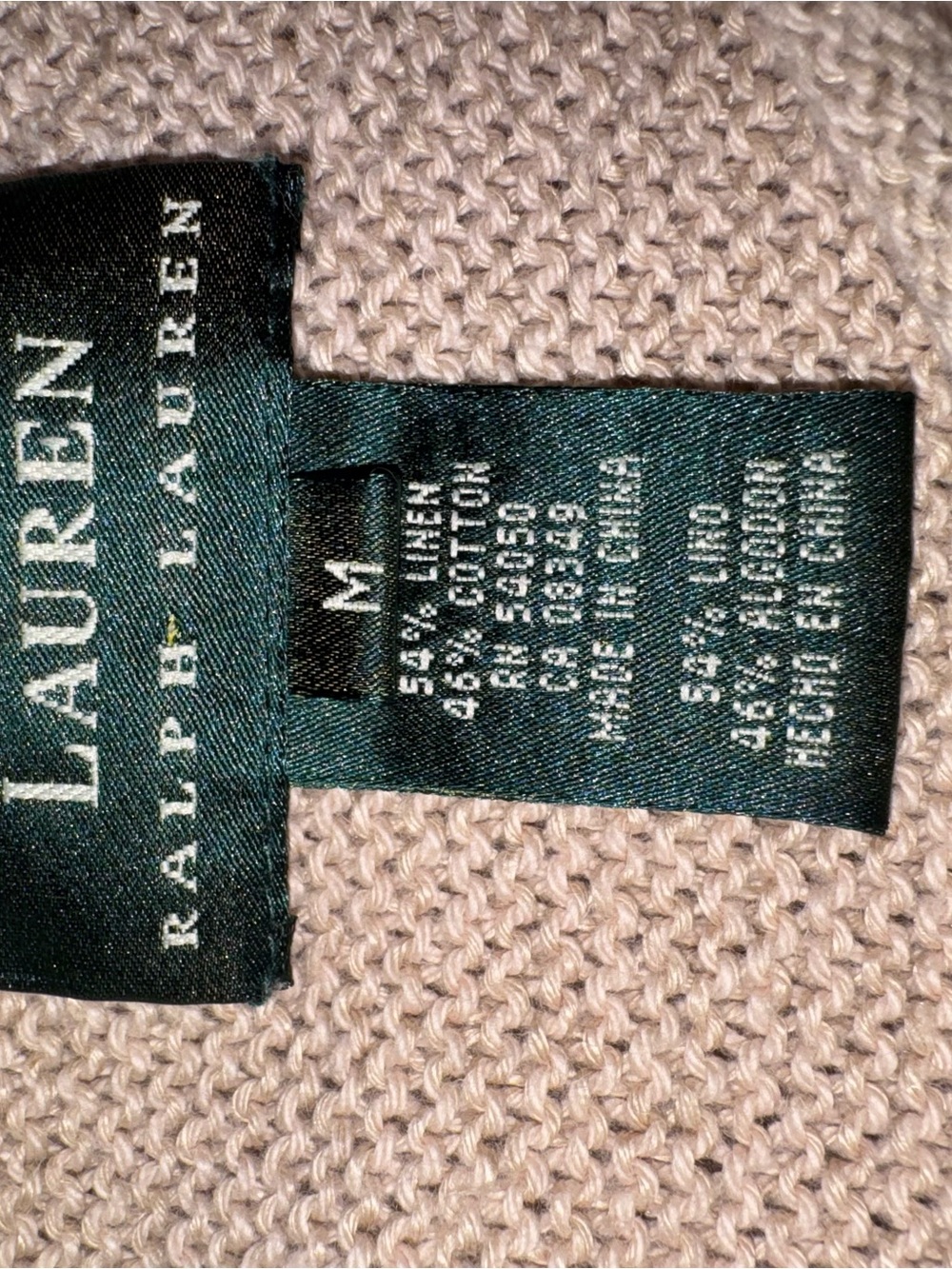 Lauren Ralph Lauren Beige Open Knit Sleeveless Sweater Tank Coastal Quiet Luxury - Picture 5 of 5